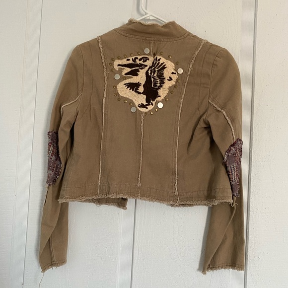 Tan patch work jacket - Picture 1 of 2